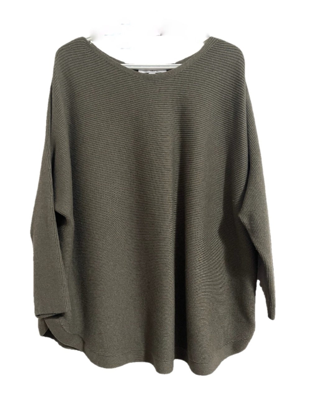 Women’s Olive Ribbed Knit Sweater